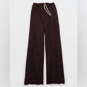 OFFLINE By Aerie OTT Fleece Super Wide Leg Pant XL LONG Deep Earth NEW NWT
